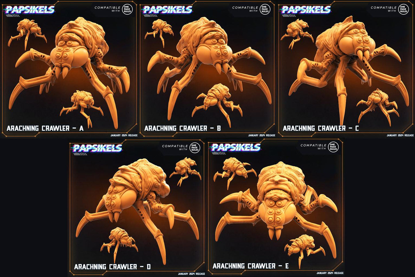 3D Printed Papsikels Arachning Crawlers Set Dropship Troopers 28mm 32mm - 3D Printing Boss 
