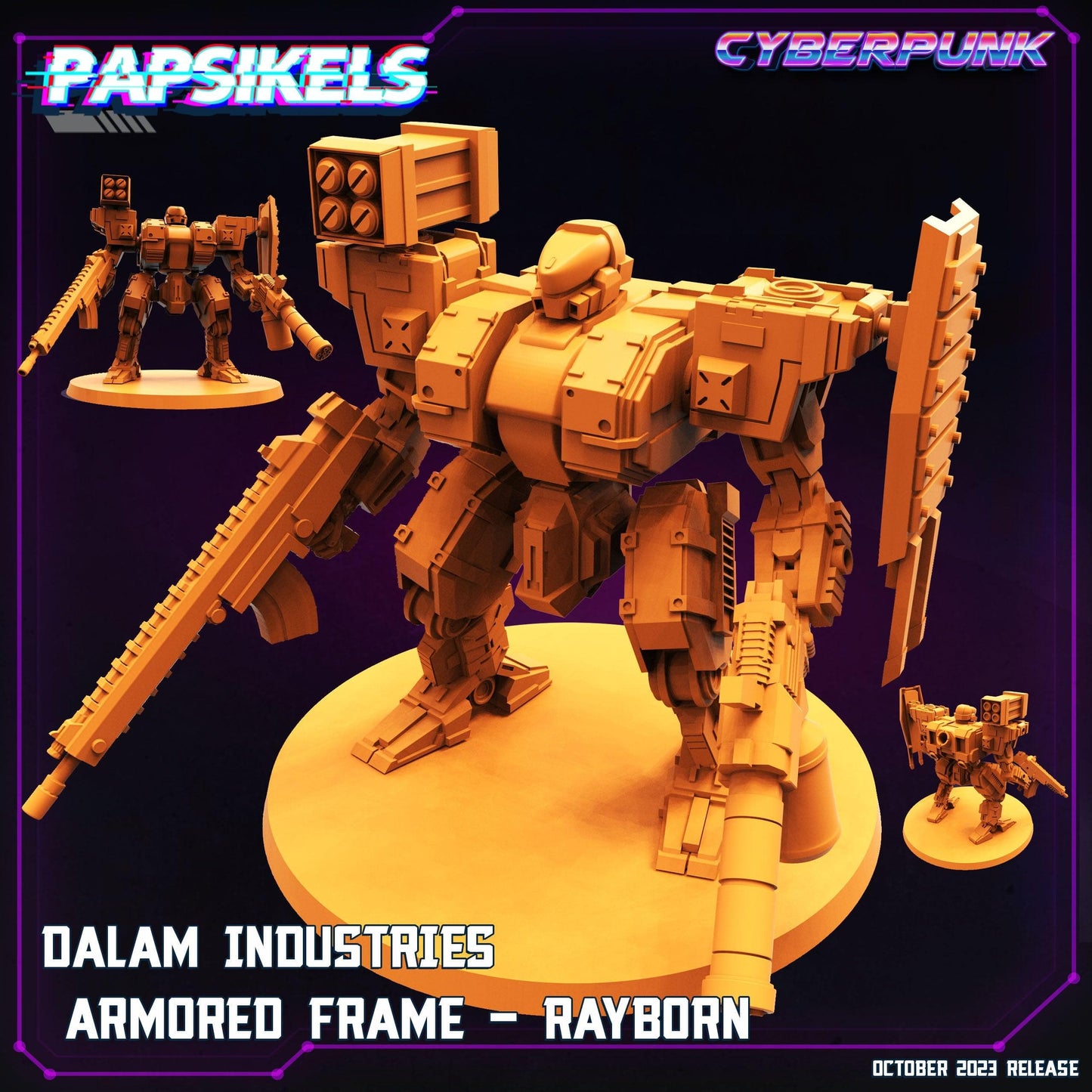 3D Printed Papsikels Armored Frame Dalam Industries Rayborn 28mm 32mm - 3D Printing Boss 