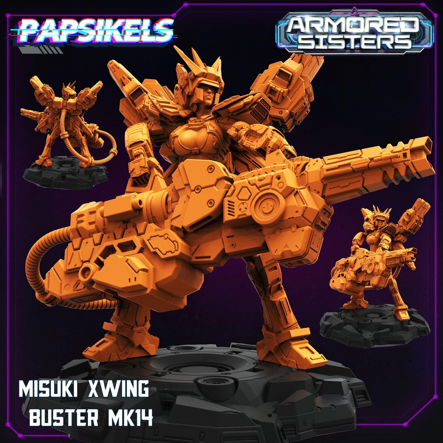 3D Printed Papsikels Armored Sisters Set 28mm 32mm - 3D Printing Boss 