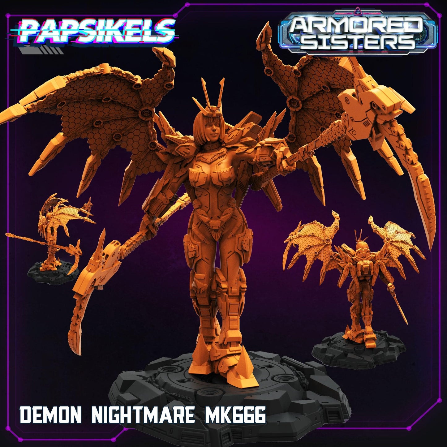 3D Printed Papsikels Armored Sisters Set 28mm 32mm - 3D Printing Boss 