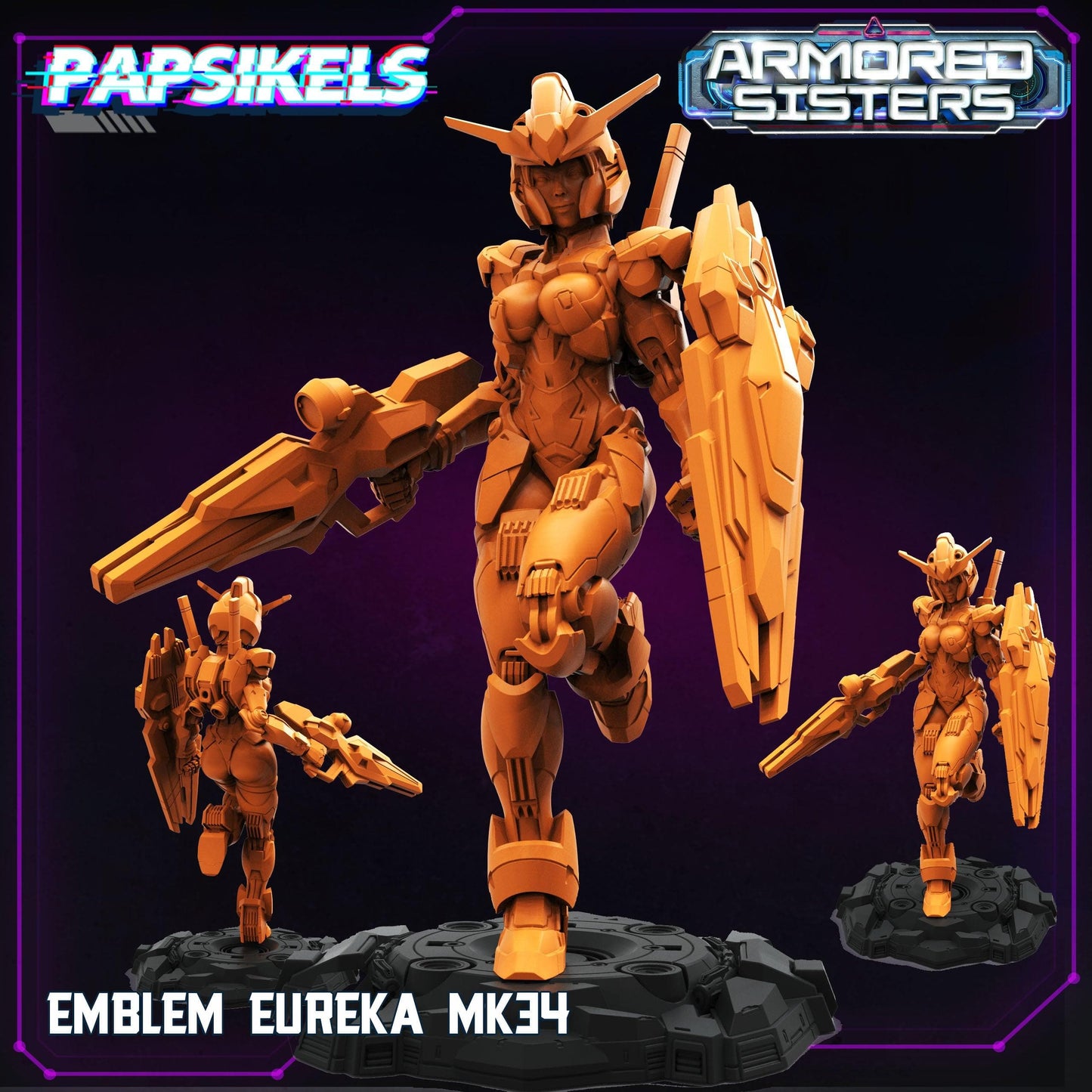 3D Printed Papsikels Armored Sisters Set 28mm 32mm - 3D Printing Boss 