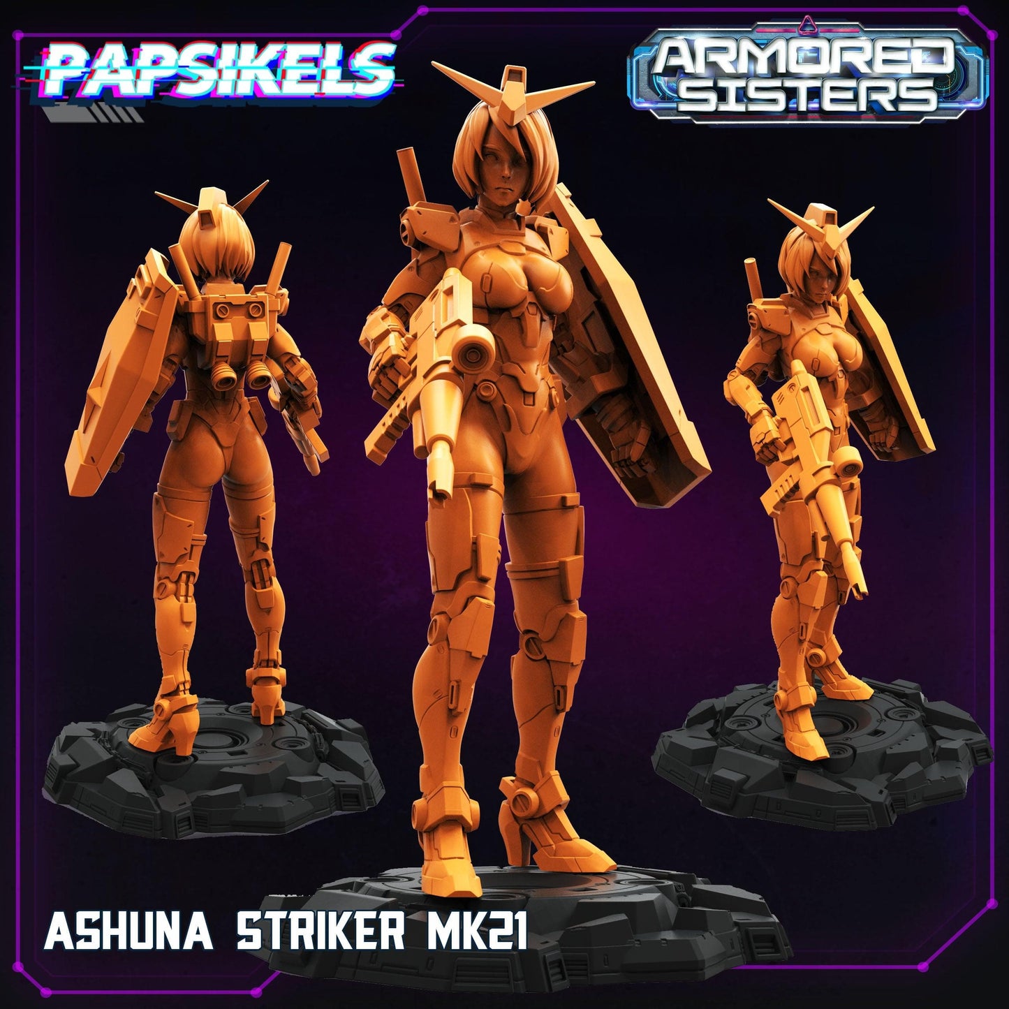 3D Printed Papsikels Armored Sisters Set 28mm 32mm - 3D Printing Boss 
