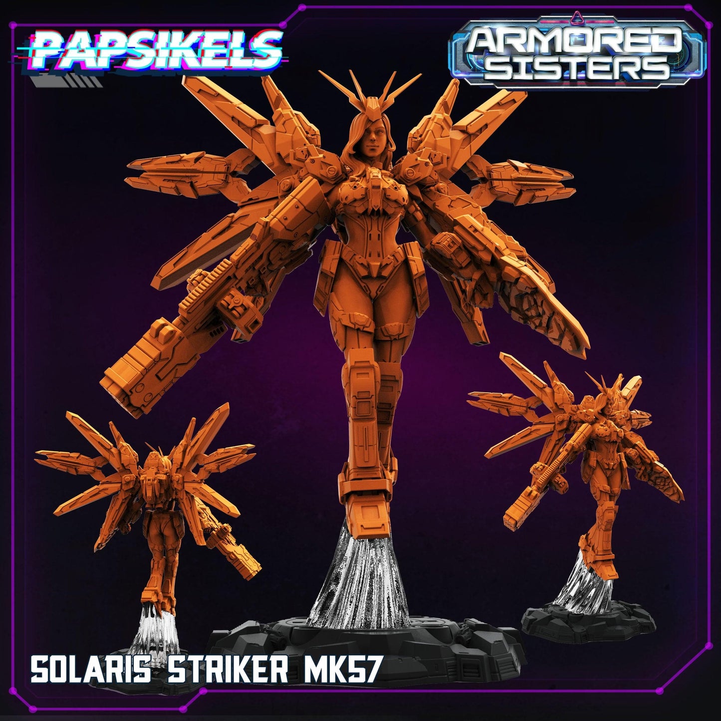 3D Printed Papsikels Armored Sisters Set 28mm 32mm - 3D Printing Boss 