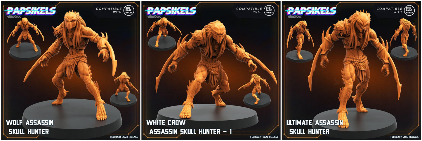3D Printed Papsikels Assassin Skull Hunters Set 28mm 32mm - 3D Printing Boss 
