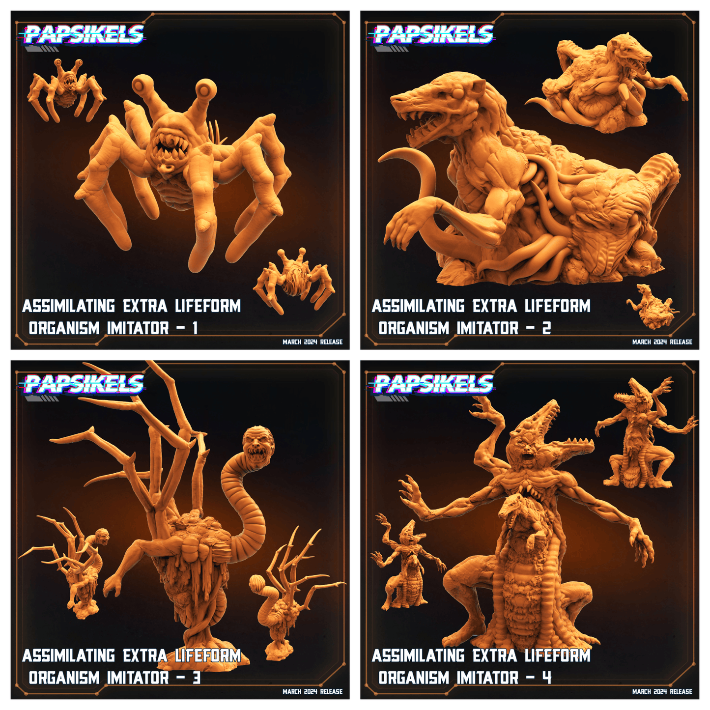 3D Printed Papsikels Assimilating Extra Lifeform Oranism Imitators MARCH 2025 SCIFI 28mm 32mm - 3D Printing Boss 