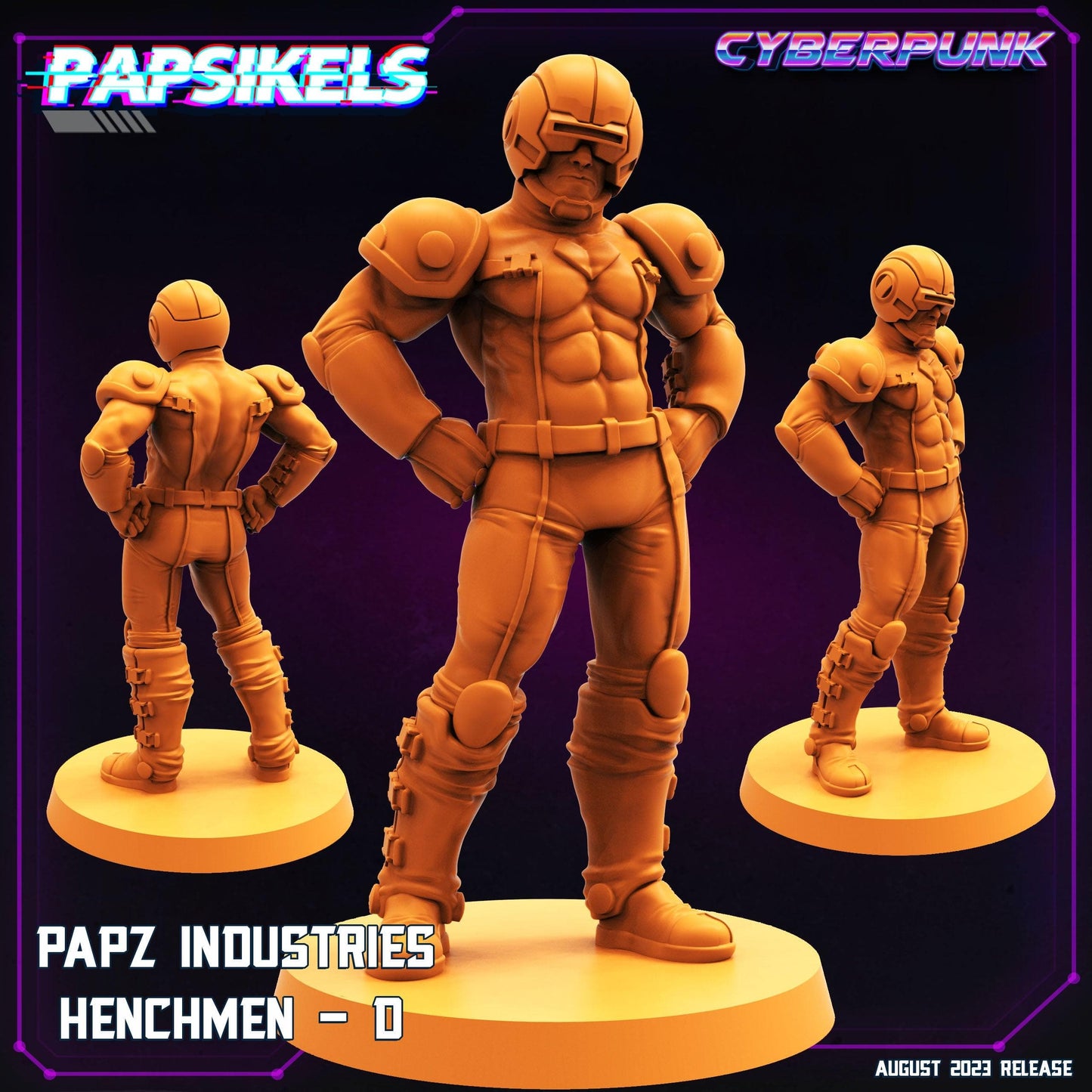 3D Printed Papsikels August 2023 - Cyberpunk Papz Industries Henchmen Set 28mm 32mm - 3D Printing Boss 