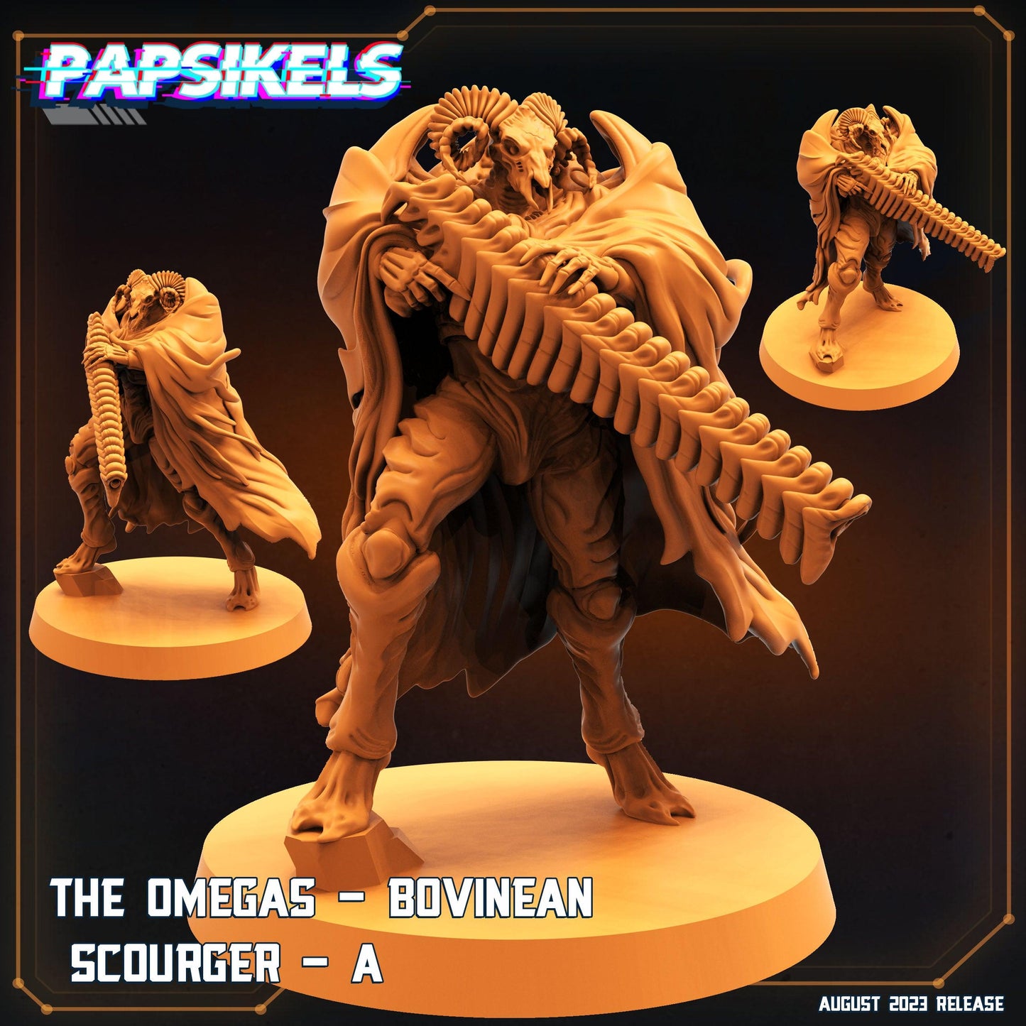 3D Printed Papsikels August 2023 - Xenowars Genesis The Omegas Bovinean Scourger A 28mm 32mm - 3D Printing Boss 
