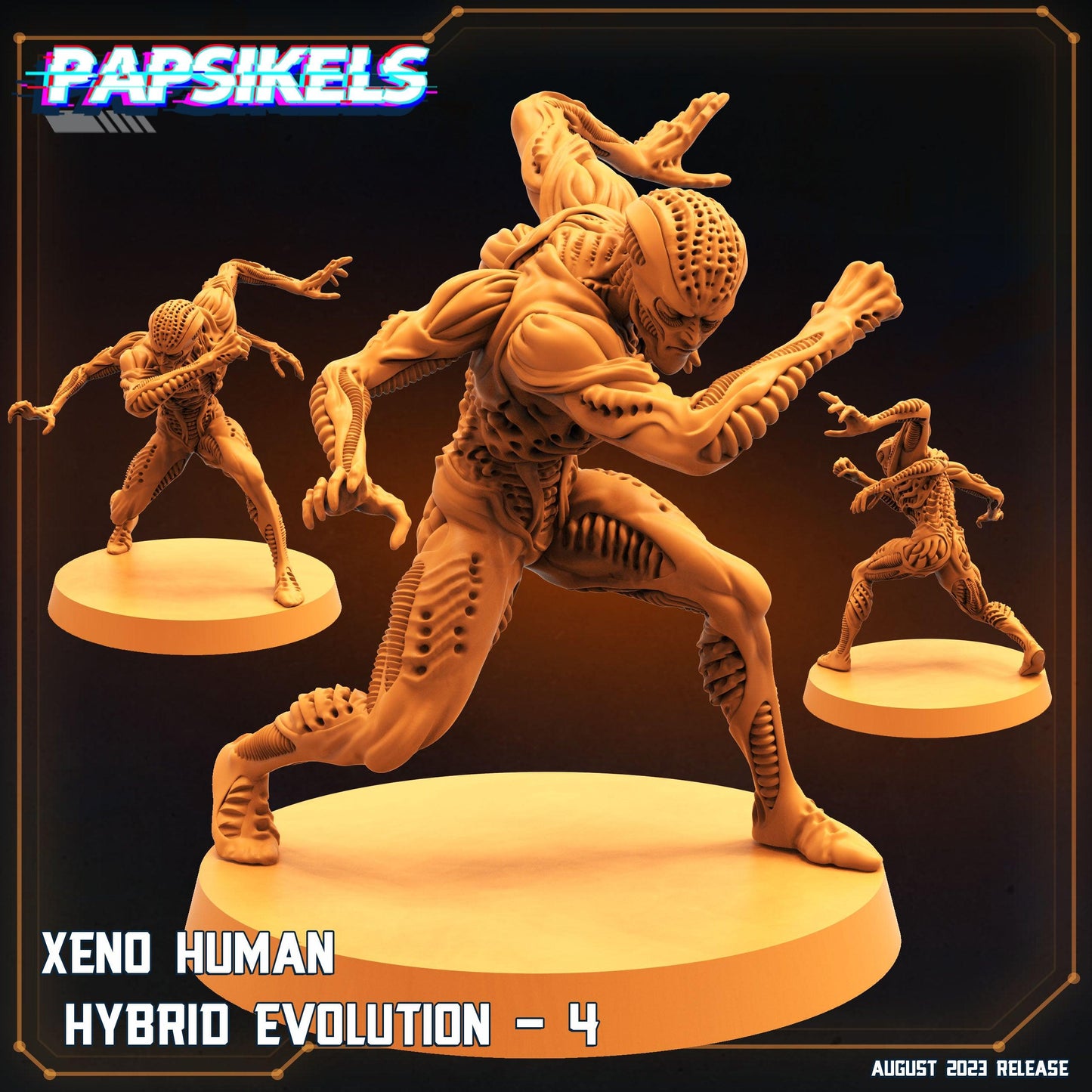 3D Printed Papsikels August 2023 - Xenowars Genesis Xeno Human Hybrid Evolution Set 28mm 32mm - 3D Printing Boss 
