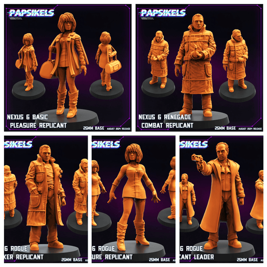 3D Printed Papsikels August 2024 Cyberpunk Nexus 6 Set 28mm 32mm - 3D Printing Boss 