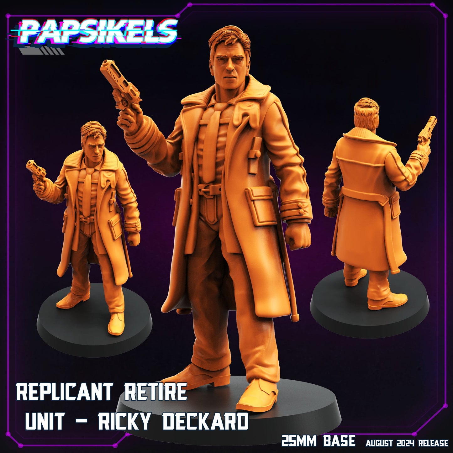 3D Printed Papsikels August 2024 Cyberpunk Replicant Retire Unit Set 28mm 32mm - 3D Printing Boss 