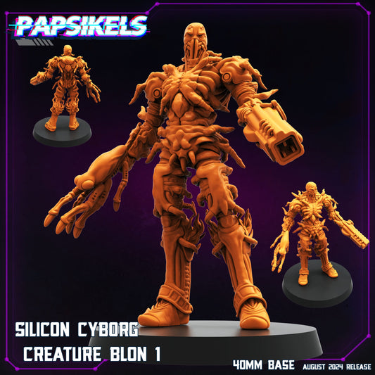 3D Printed Papsikels August 2024 Cyberpunk Silicon Cyborg Creature Blon 28mm 32mm - 3D Printing Boss 