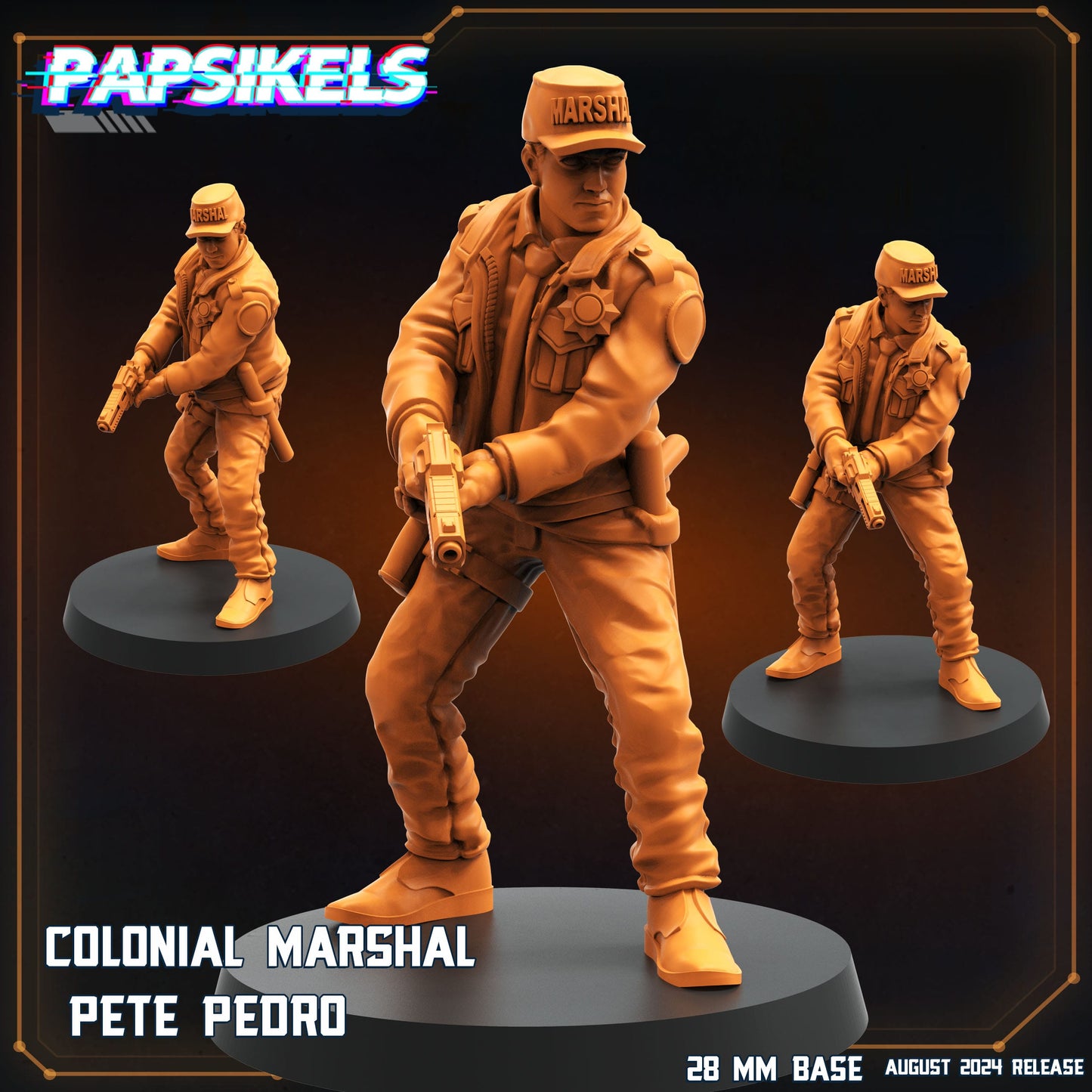 3D Printed Papsikels August 2024 Scifi Colonial Marshal Set 28mm 32mm - 3D Printing Boss 