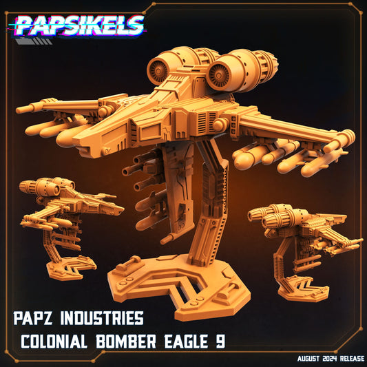 3D Printed Papsikels August 2024 Scifi Papz Industries Colonial Bomber Eagle 9 28mm 32mm - 3D Printing Boss 