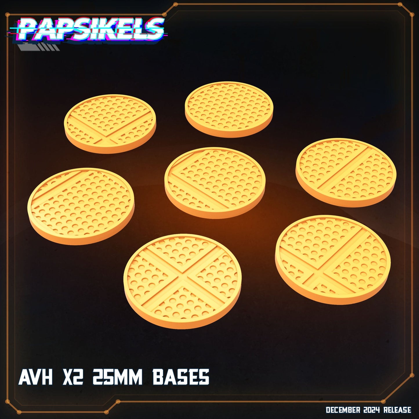 3D Printed Papsikels Avh X2 Bases Dec. 2024 SciFi 28mm 32mm - 3D Printing Boss 