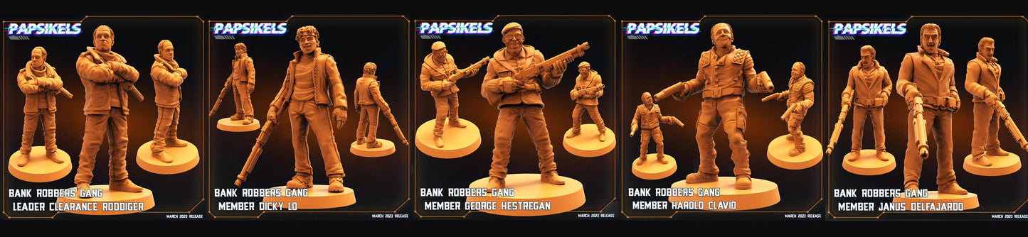 3D Printed Papsikels - Bank Robbers Gang Set - 28mm 32mm - 3D Printing Boss 