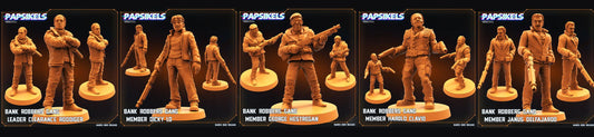 3D Printed Papsikels - Bank Robbers Gang Set - 28mm 32mm - 3D Printing Boss 