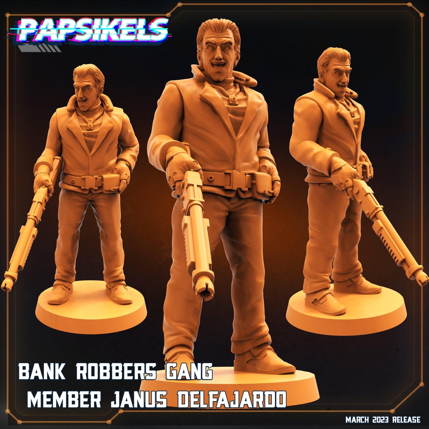 3D Printed Papsikels - Bank Robbers Gang Set - 28mm 32mm - 3D Printing Boss 