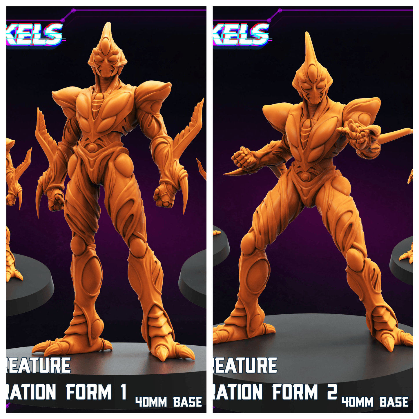 3D Printed Papsikels Battle Creature Collaboration Form Set October 2024 Cyberpunk 28mm 32mm - 3D Printing Boss 