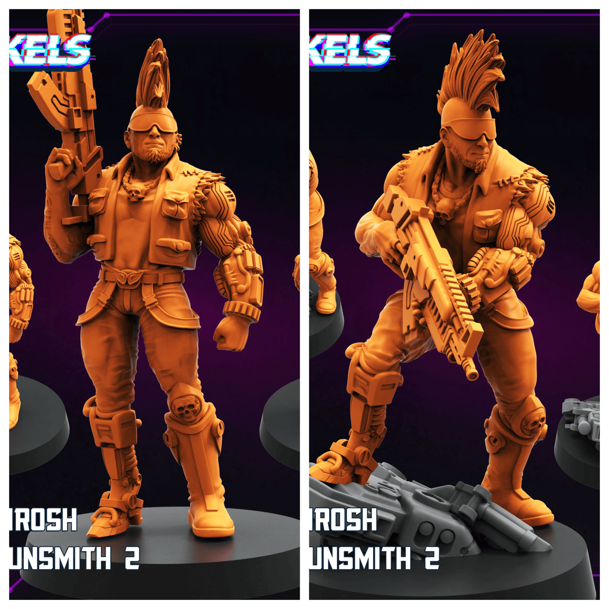 3D Printed Papsikels Bert Munrosh Cyber Gunsmith May 2025 Cyberpunk Set 28mm 32mm - 3D Printing Boss 