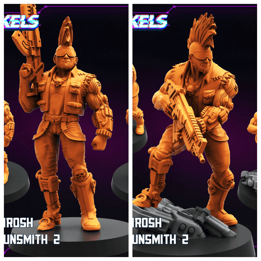 3D Printed Papsikels Bert Munrosh Cyber Gunsmith May 2025 Cyberpunk Set 28mm 32mm - 3D Printing Boss 