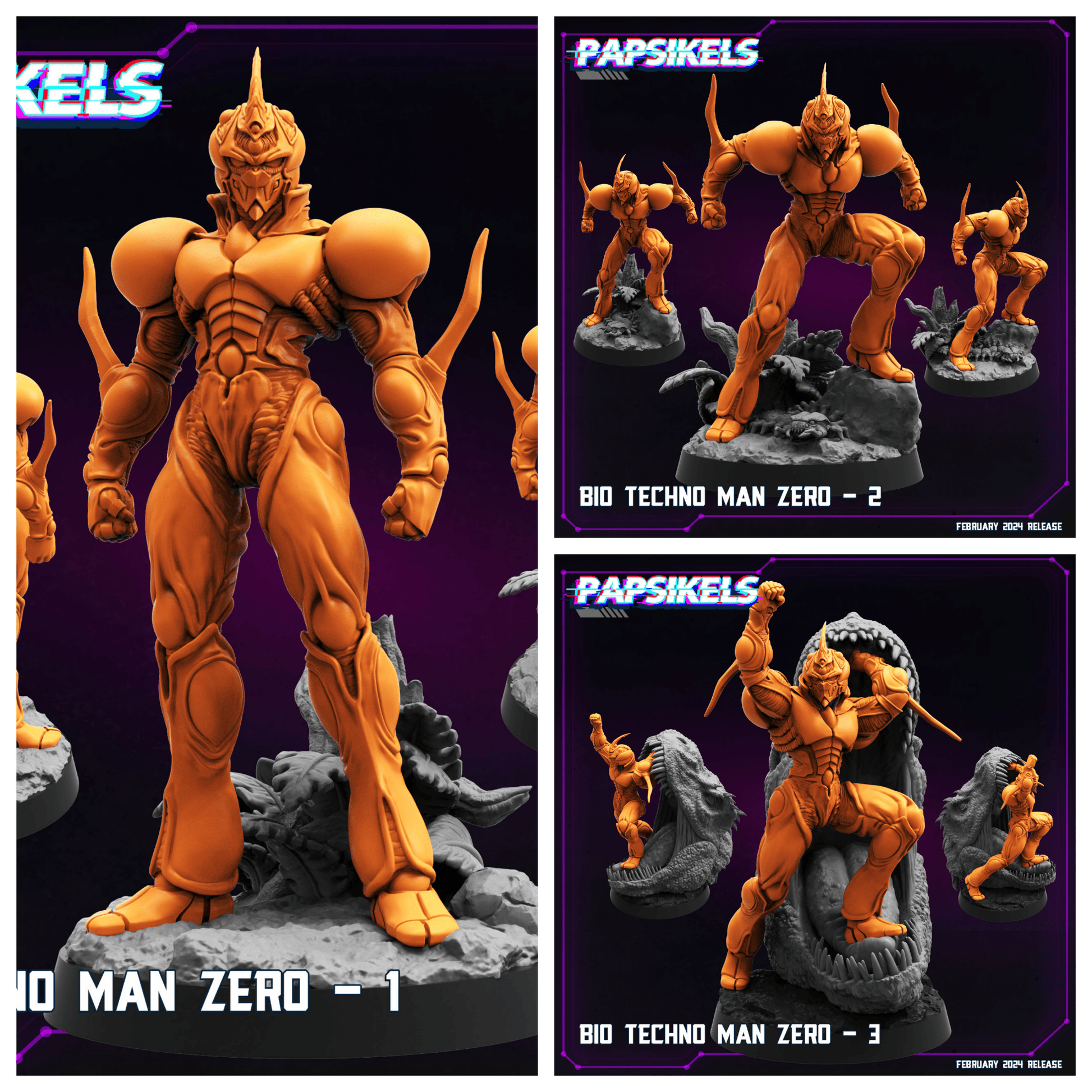3D Printed Papsikels Bio Techno Man Zero February 2025 Cyberpunk 28mm 32mm - 3D Printing Boss 