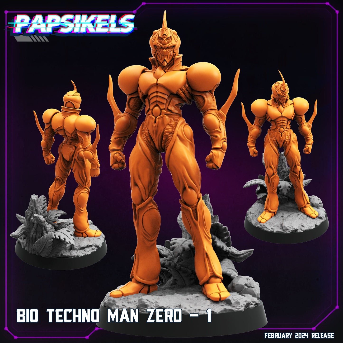 3D Printed Papsikels Bio Techno Man Zero February 2025 Cyberpunk 28mm 32mm - 3D Printing Boss 