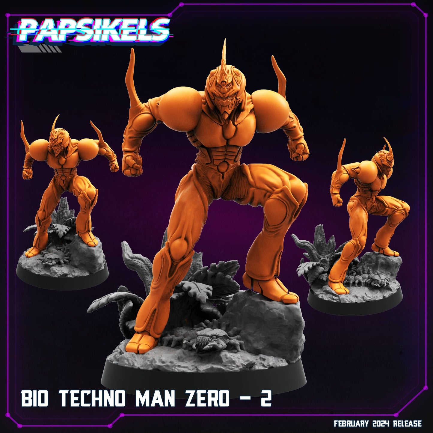 3D Printed Papsikels Bio Techno Man Zero February 2025 Cyberpunk 28mm 32mm - 3D Printing Boss 