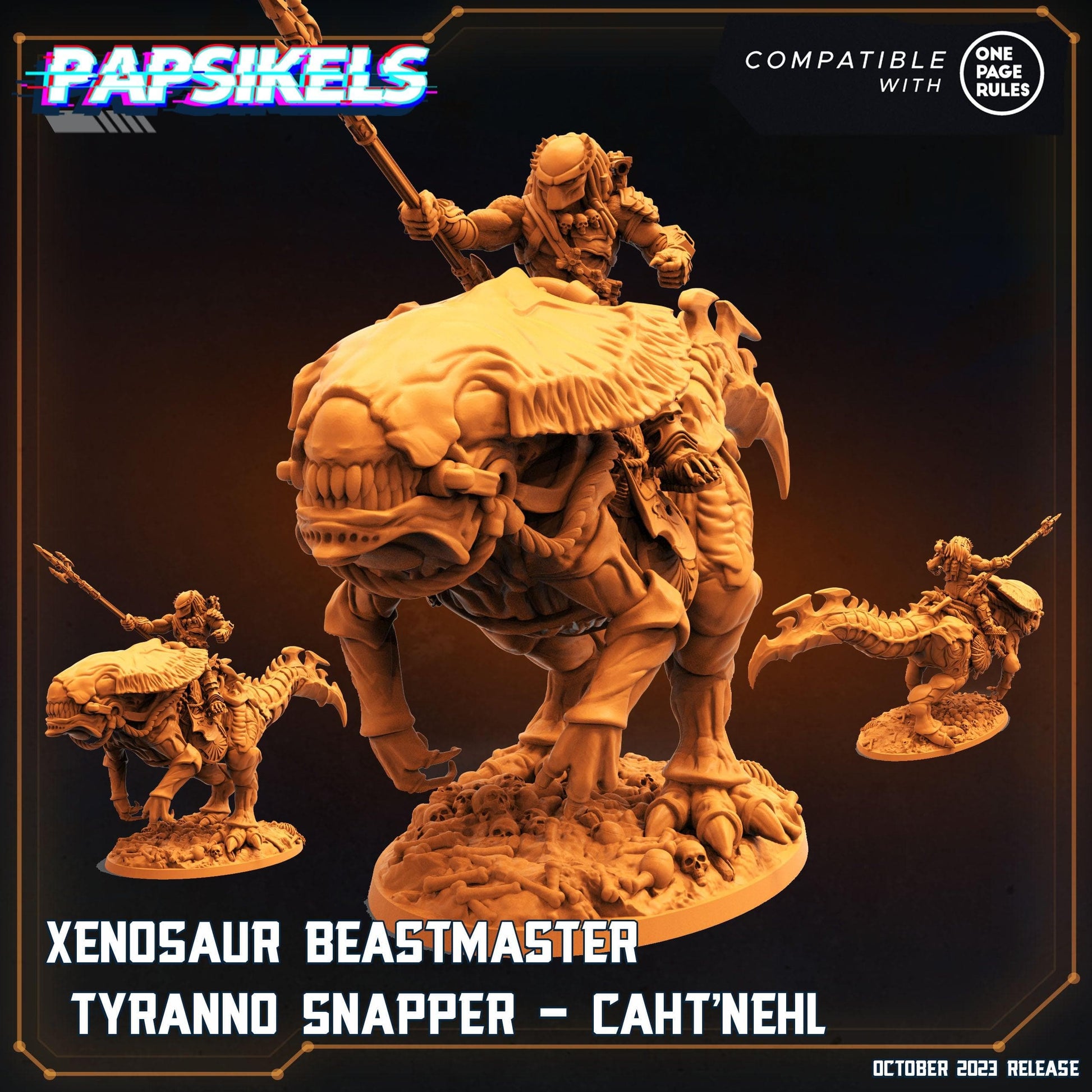 3D Printed Papsikels Cahtnehl Xenosaur Beastmaster Tyranno Snapper Set 28mm 32mm - 3D Printing Boss 