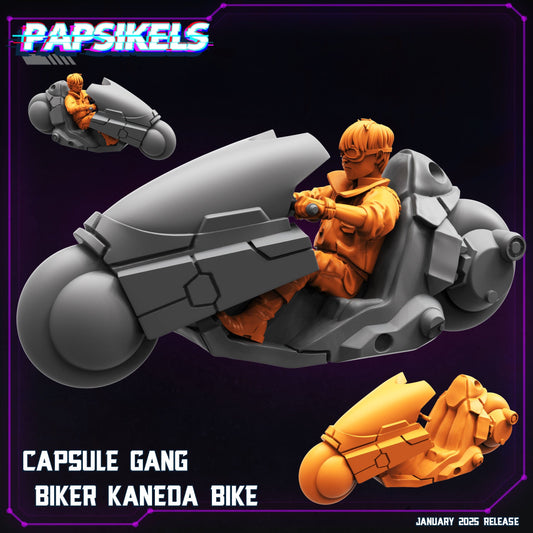 3D Printed Papsikels Capsule Gang Biker Kaneda Bike January 2025 - Cyberpunk 28mm 32mm - 3D Printing Boss 