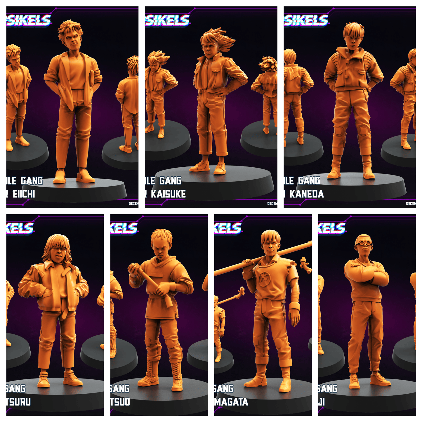 3D Printed Papsikels Capsule Gang Biker Members Dec. 2024 Cyberpunk 28mm 32mm - 3D Printing Boss 