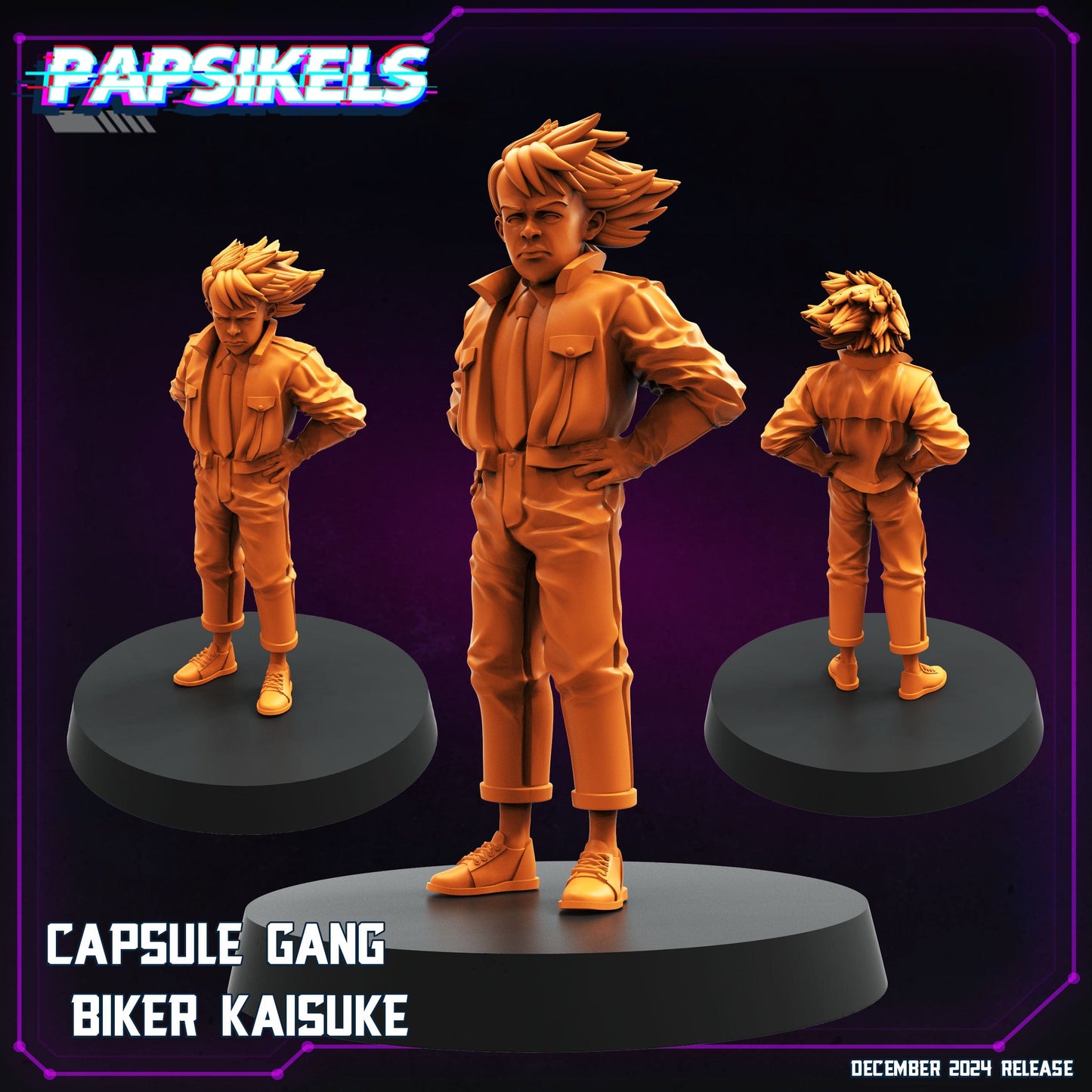 3D Printed Papsikels Capsule Gang Biker Members Dec. 2024 Cyberpunk 28mm 32mm - 3D Printing Boss 