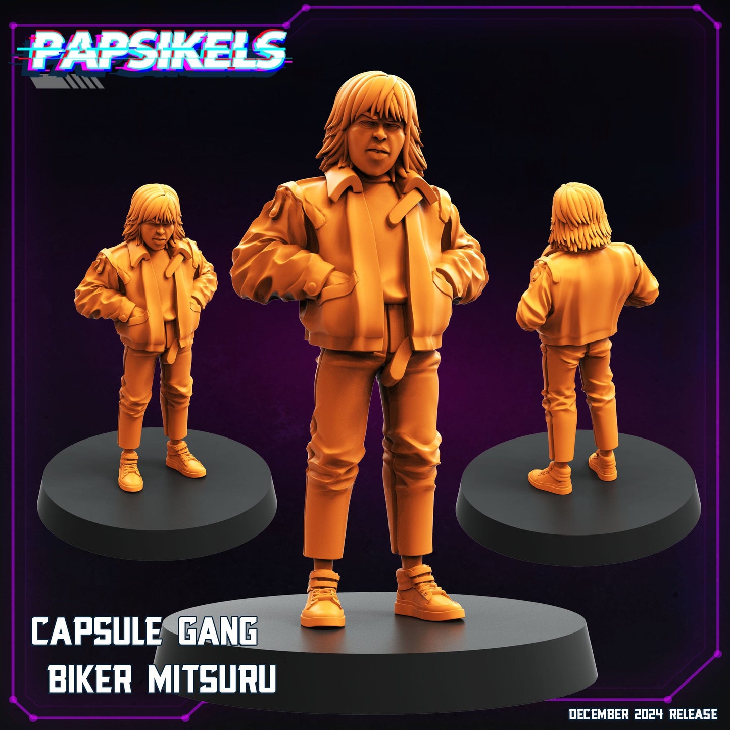 3D Printed Papsikels Capsule Gang Biker Members Dec. 2024 Cyberpunk 28mm 32mm - 3D Printing Boss 