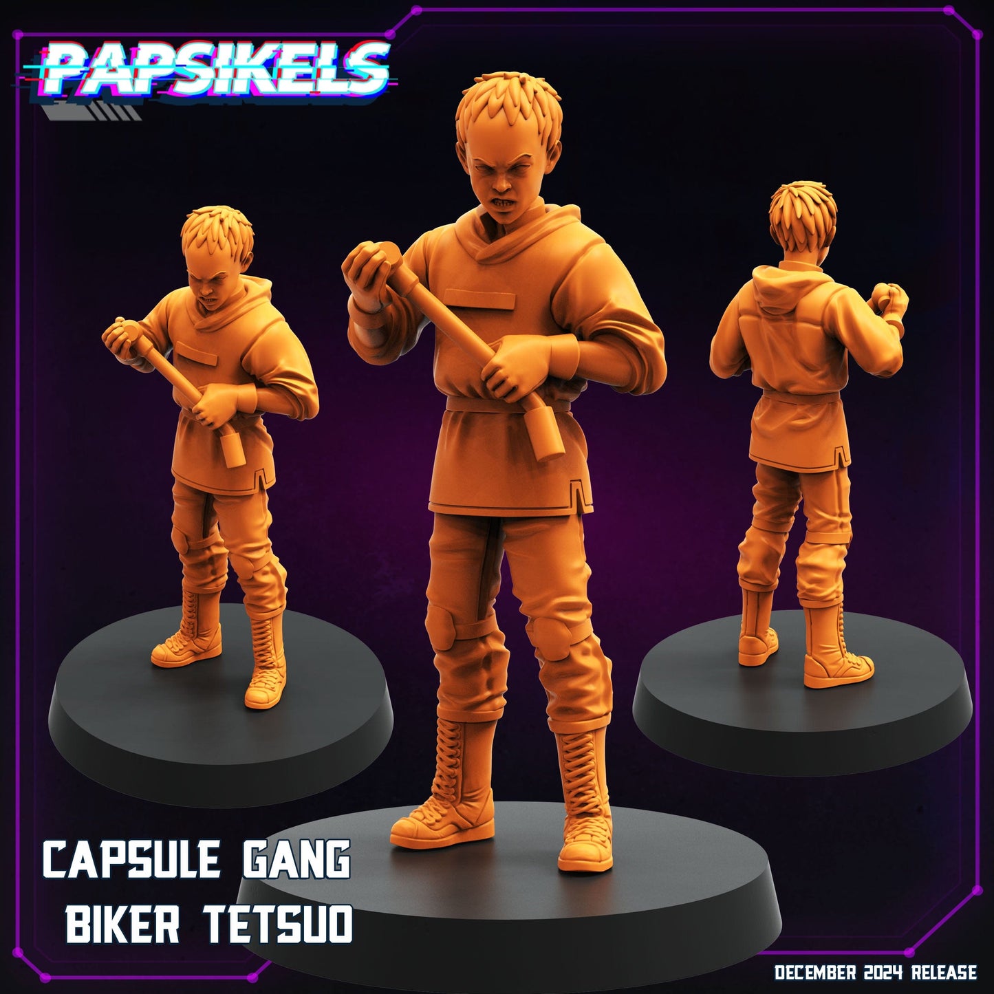 3D Printed Papsikels Capsule Gang Biker Members Dec. 2024 Cyberpunk 28mm 32mm - 3D Printing Boss 