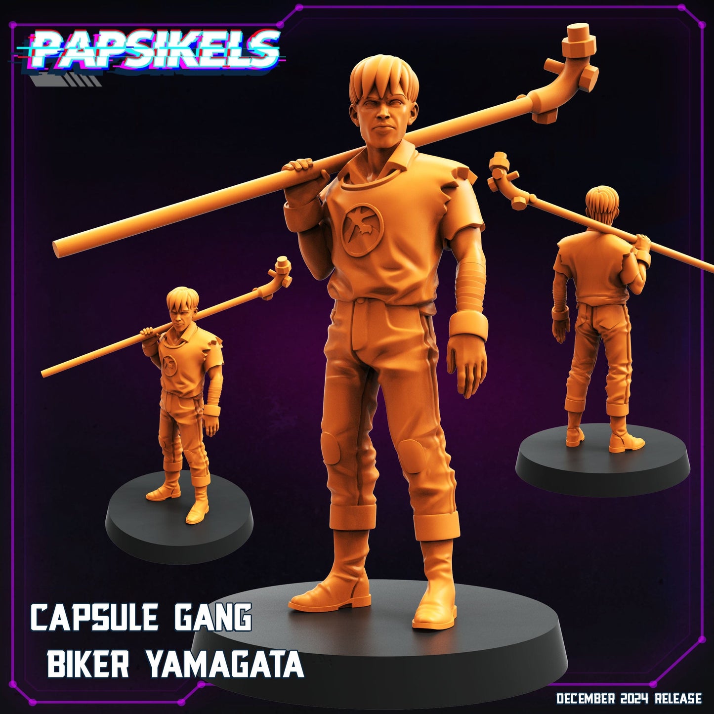 3D Printed Papsikels Capsule Gang Biker Members Dec. 2024 Cyberpunk 28mm 32mm - 3D Printing Boss 