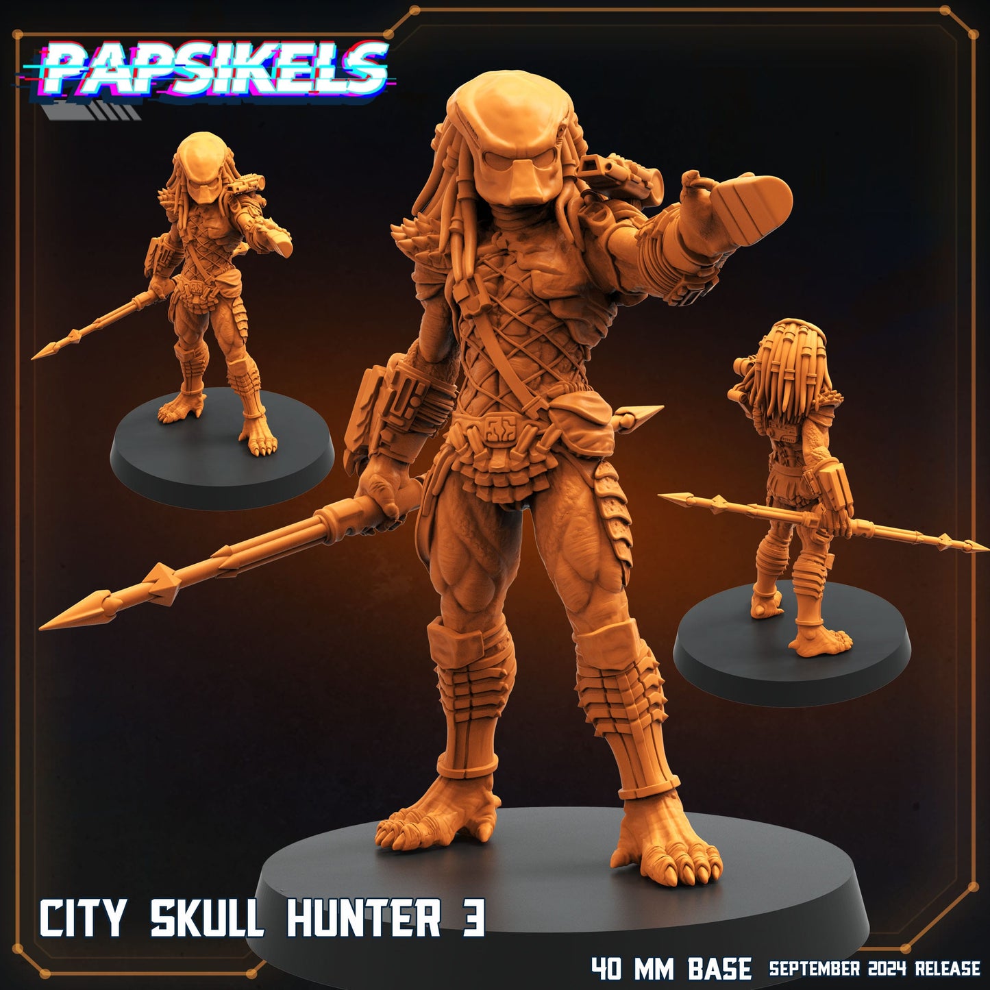 3D Printed Papsikels City Skull Hunter Set SEPTEMBER 2024 SCIFI 28mm 32mm - 3D Printing Boss 