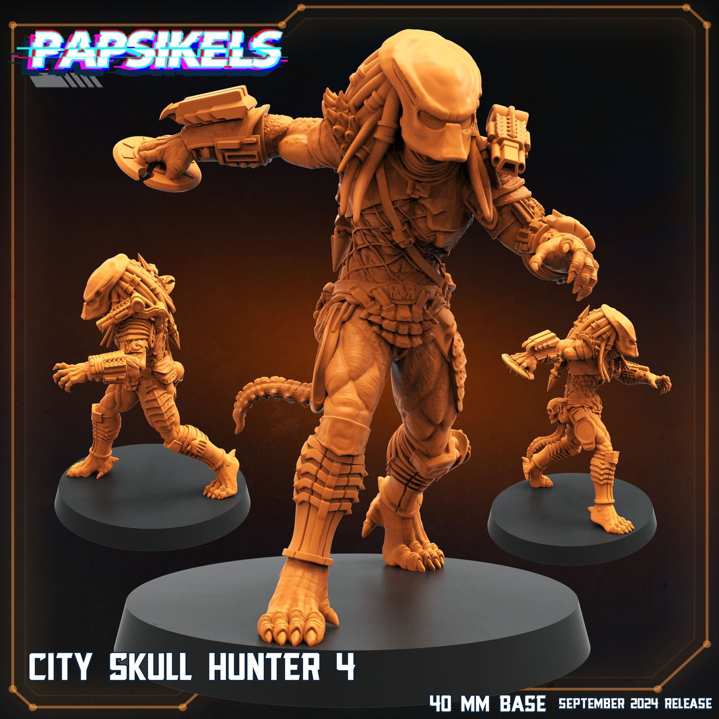 3D Printed Papsikels City Skull Hunter Set SEPTEMBER 2024 SCIFI 28mm 32mm - 3D Printing Boss 