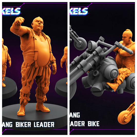 3D Printed Papsikels Clown Gang Biker Leader February 2025 Cyberpunk 28mm 32mm - 3D Printing Boss 