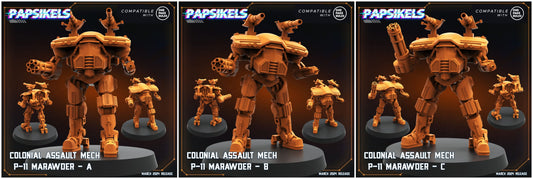 3D Printed Papsikels Colonial Assault Mech P11 Set 28mm 32mm - 3D Printing Boss 