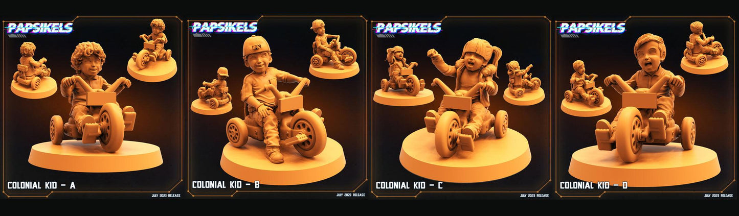 3D Printed Papsikels - Colonial Kids - 28mm 32mm - 3D Printing Boss 