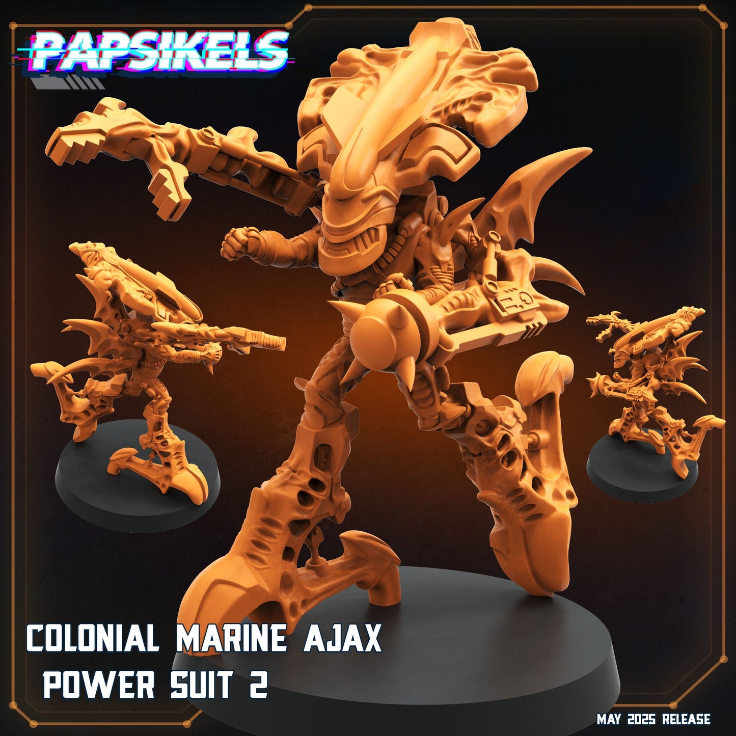 3D Printed Papsikels Colonial Marine Ajax Power Suit Set May 2025 Alien vs. Humans Reconnaissance 28mm 32mm - 3D Printing Boss 