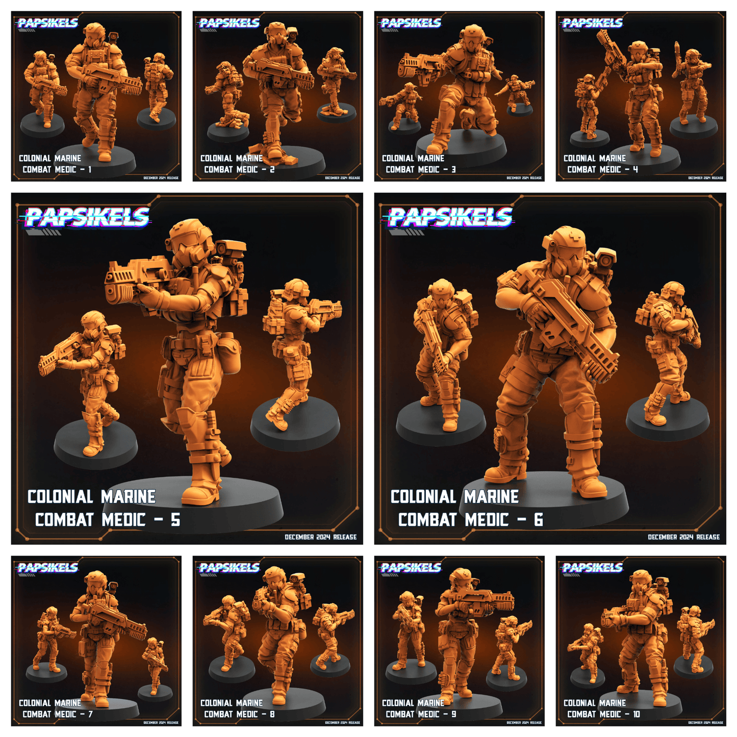 3D Printed Papsikels Colonial Marine Combat Medic Team Dec. 2024 SciFi 28mm 32mm - 3D Printing Boss 