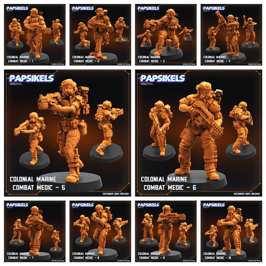 3D Printed Papsikels Colonial Marine Combat Medic Team Dec. 2024 SciFi 28mm 32mm - 3D Printing Boss 
