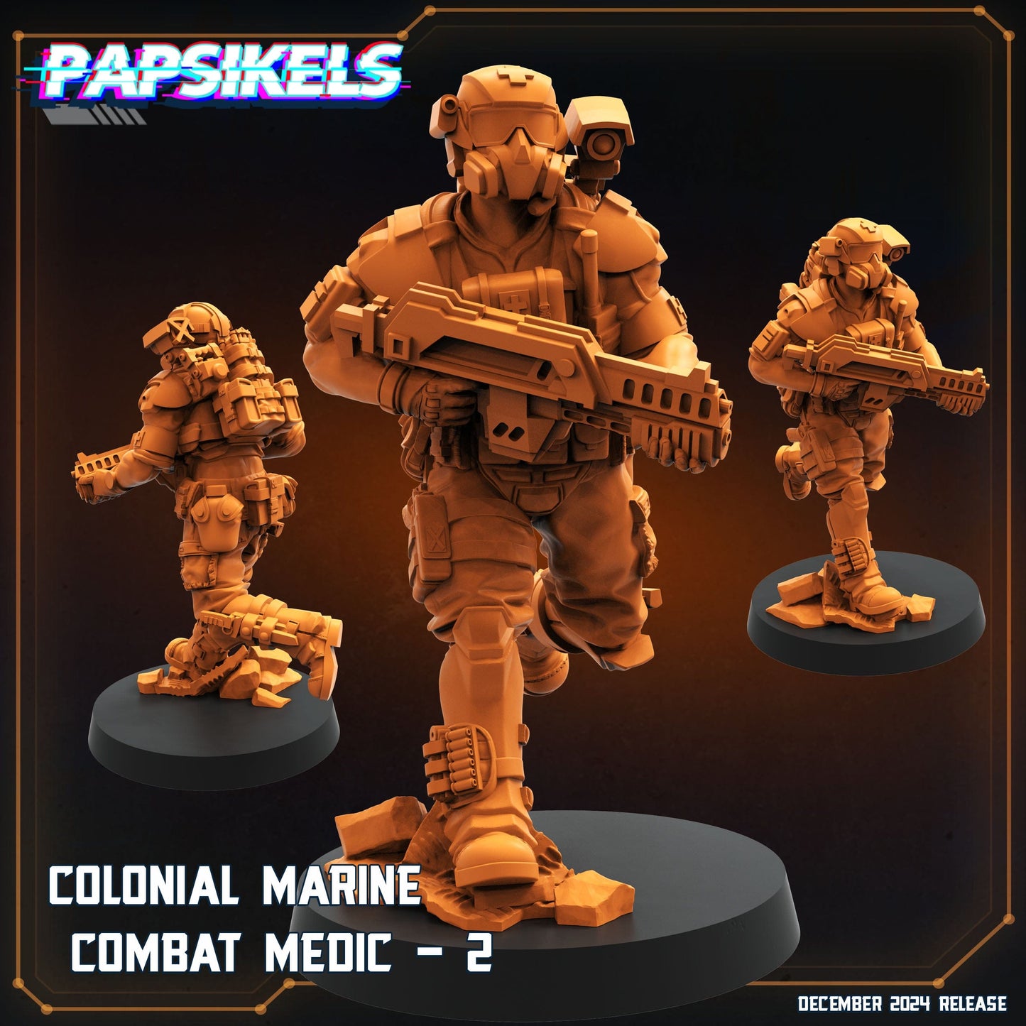 3D Printed Papsikels Colonial Marine Combat Medic Team Dec. 2024 SciFi 28mm 32mm - 3D Printing Boss 