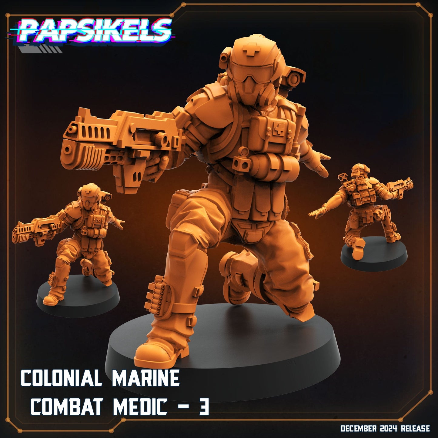 3D Printed Papsikels Colonial Marine Combat Medic Team Dec. 2024 SciFi 28mm 32mm - 3D Printing Boss 