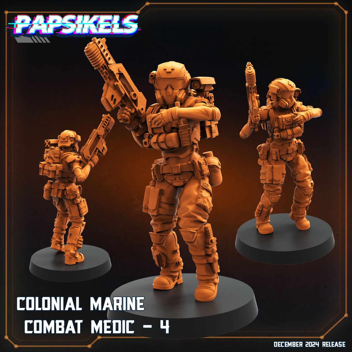 3D Printed Papsikels Colonial Marine Combat Medic Team Dec. 2024 SciFi 28mm 32mm - 3D Printing Boss 