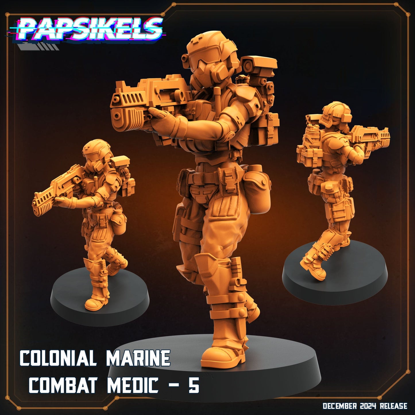 3D Printed Papsikels Colonial Marine Combat Medic Team Dec. 2024 SciFi 28mm 32mm - 3D Printing Boss 