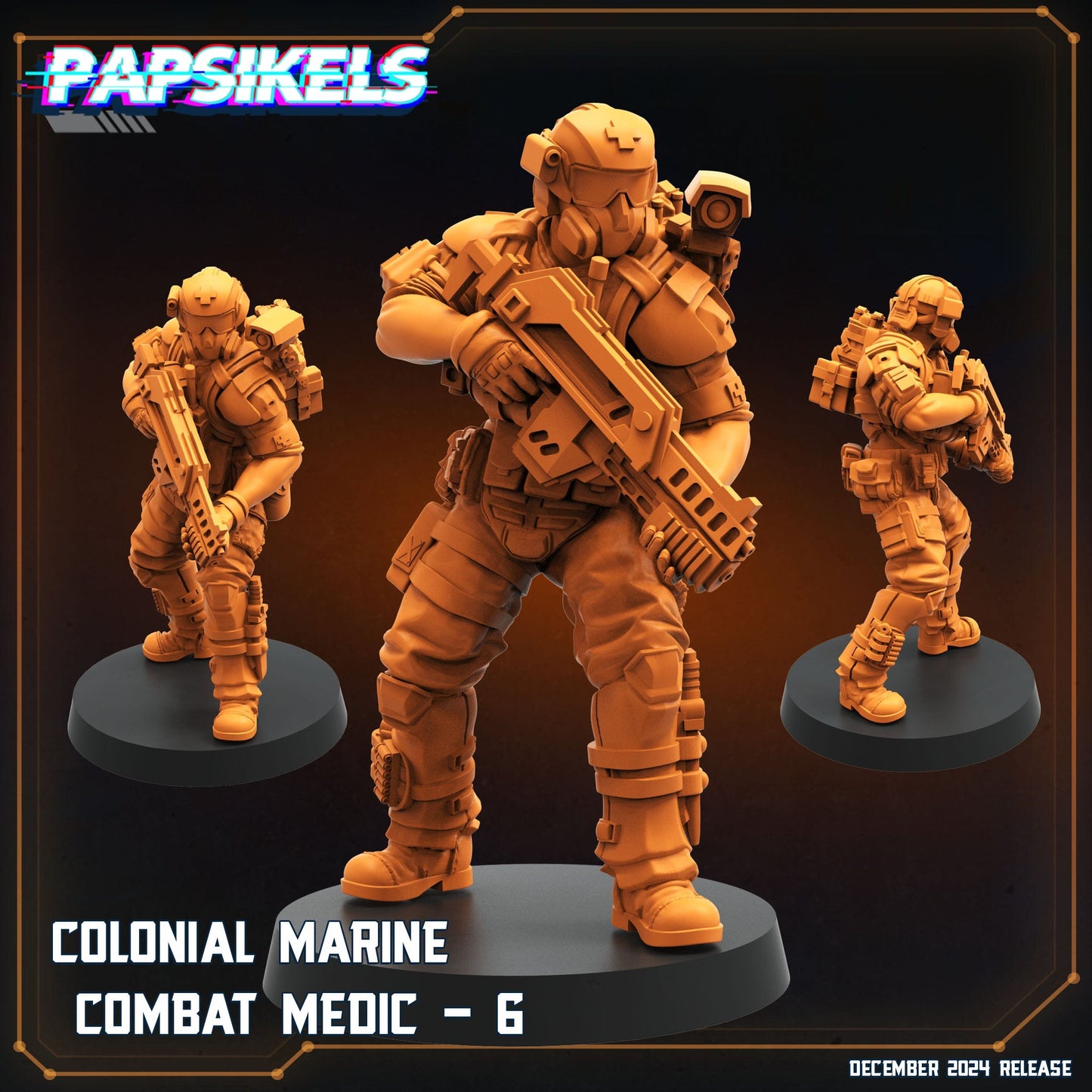 3D Printed Papsikels Colonial Marine Combat Medic Team Dec. 2024 SciFi 28mm 32mm - 3D Printing Boss 