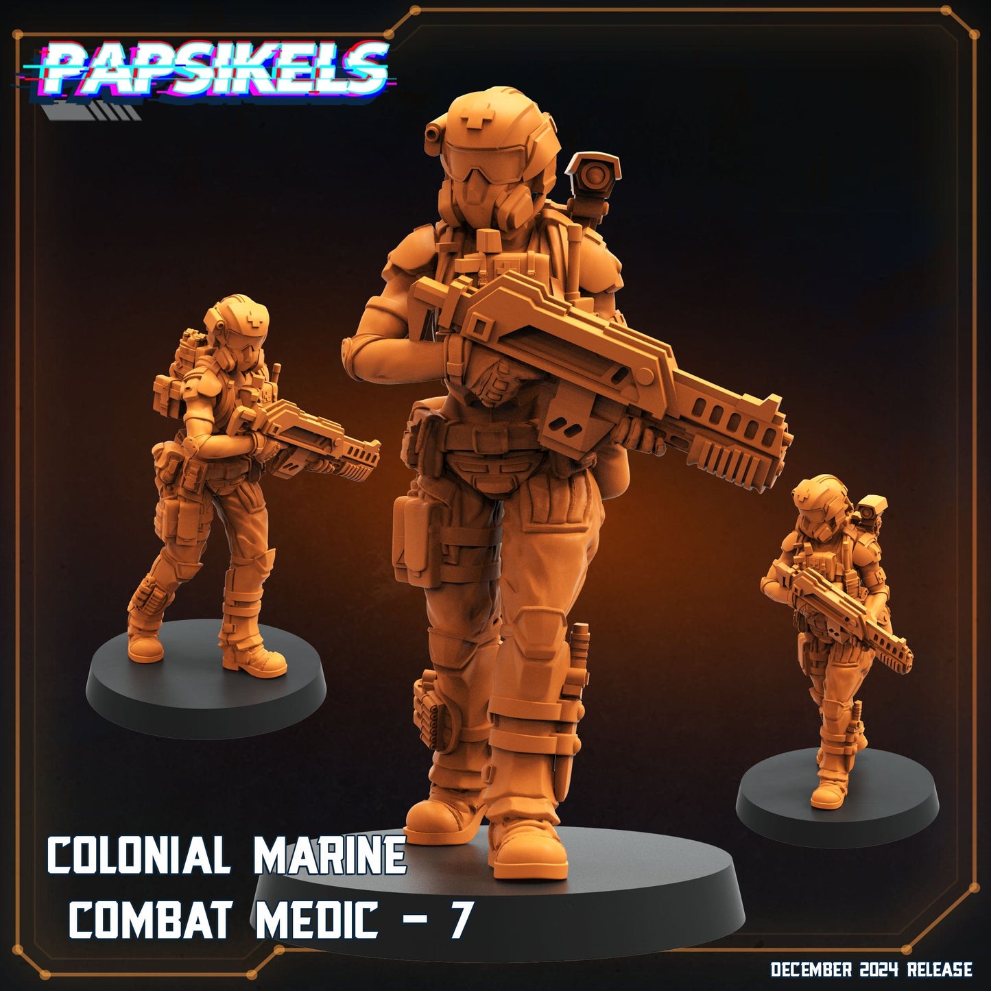 3D Printed Papsikels Colonial Marine Combat Medic Team Dec. 2024 SciFi 28mm 32mm - 3D Printing Boss 