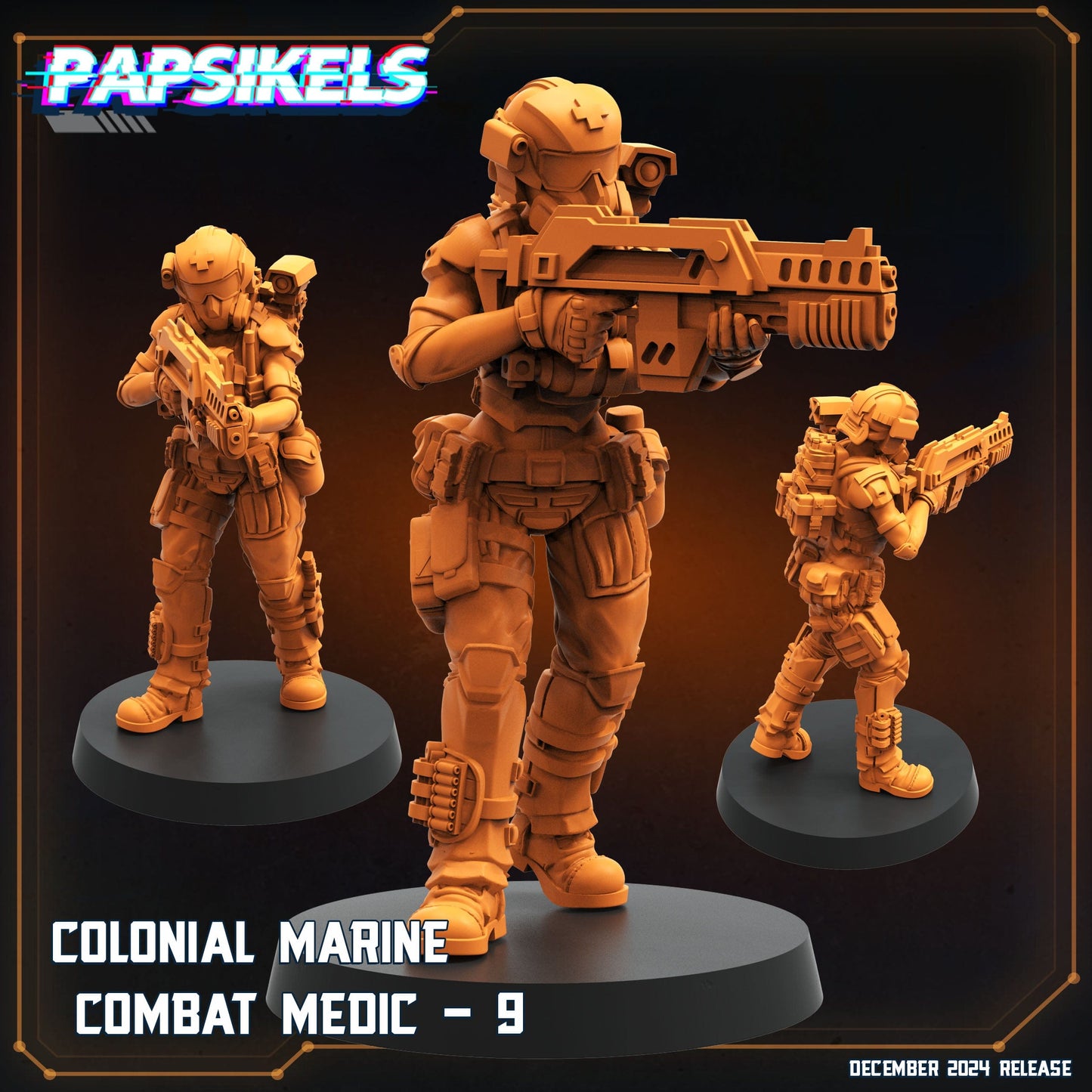 3D Printed Papsikels Colonial Marine Combat Medic Team Dec. 2024 SciFi 28mm 32mm - 3D Printing Boss 