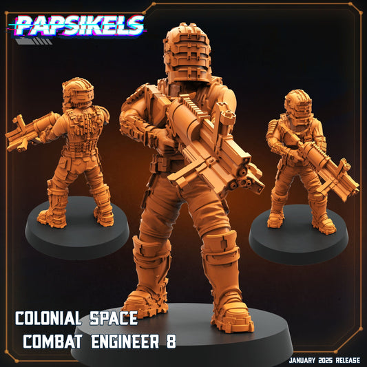 3D Printed Papsikels Colonial Space Combat Engineers Set January 2025 - Scifi 28mm 32mm - 3D Printing Boss 